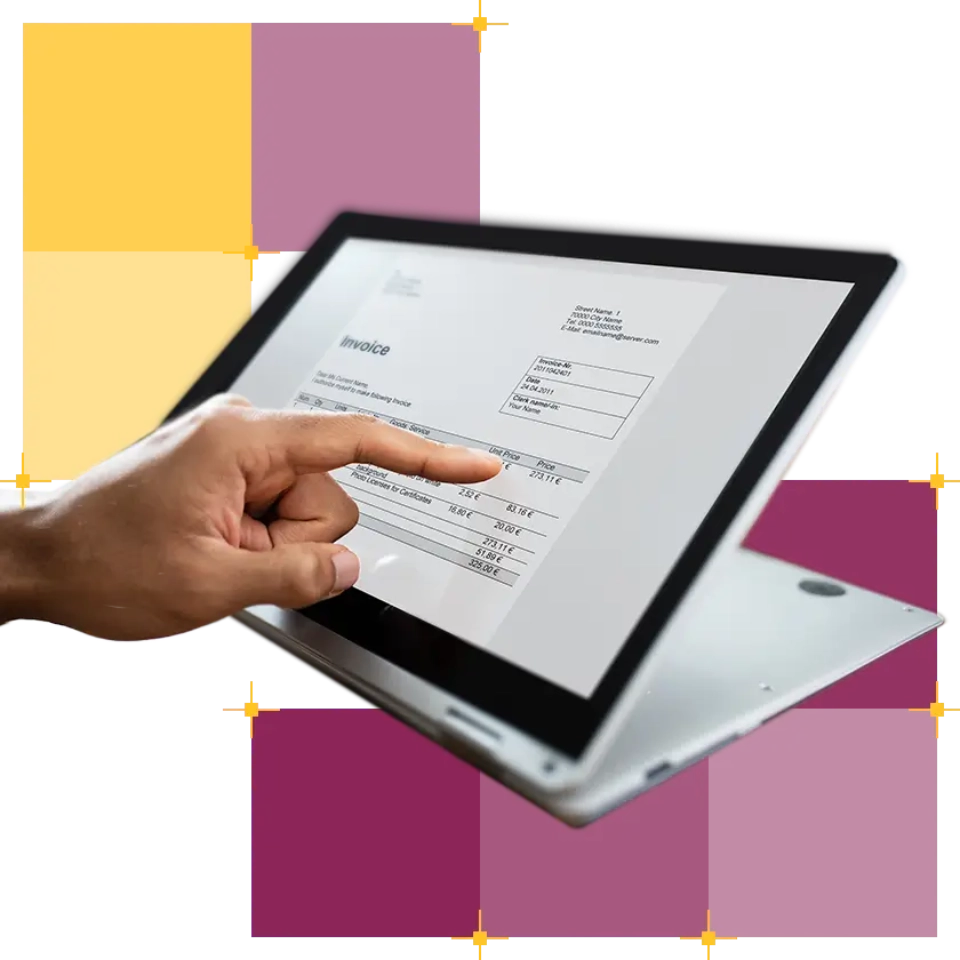 Tablet używany przez osobę. 