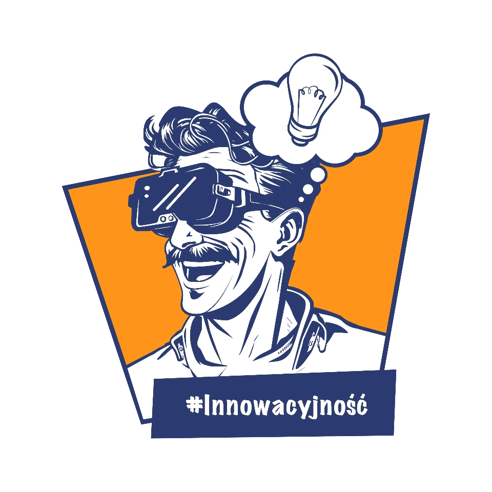 grafika z napisem innowacyjność