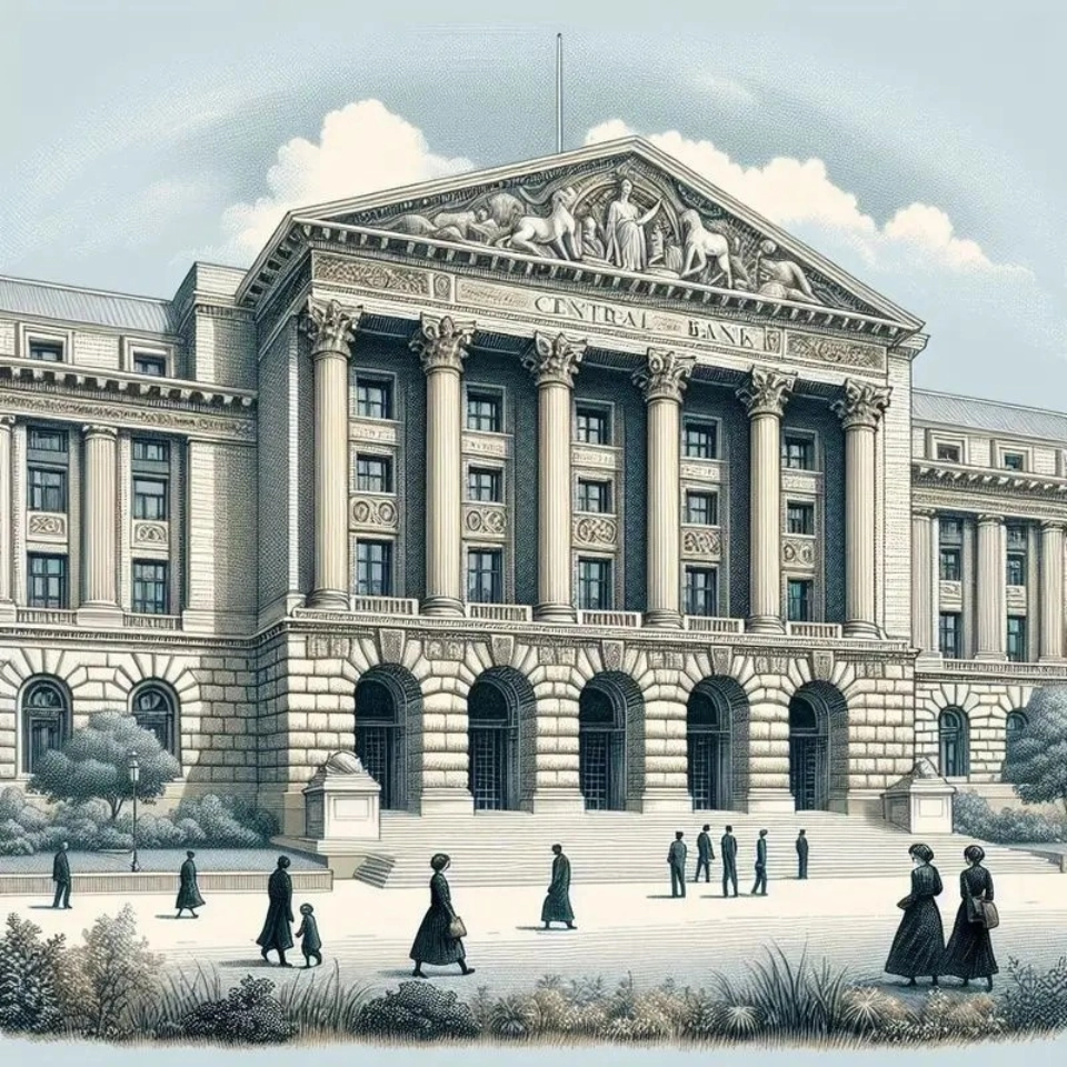 grafika przedstawiająca bank centralny