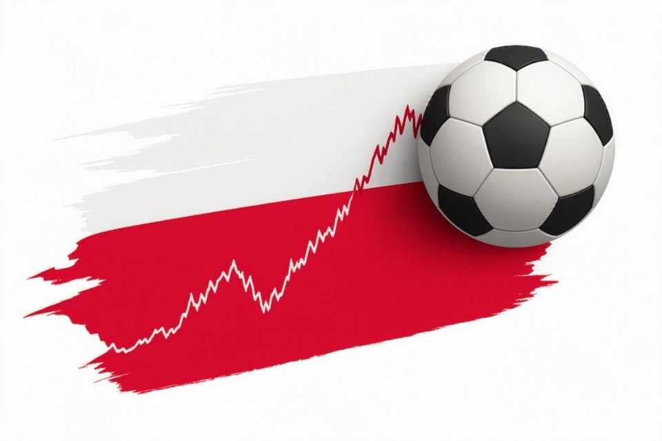 grafika przedstawiająca wykres i piłkę