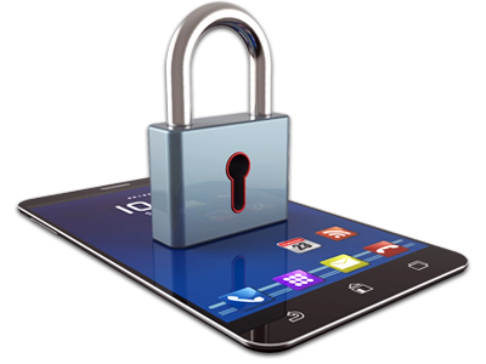 grafika z kłódką i smartfonem