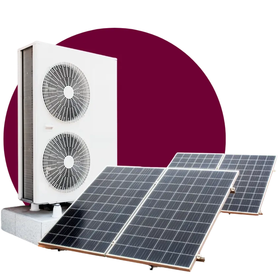 Panele słoneczne oraz klimatyzator