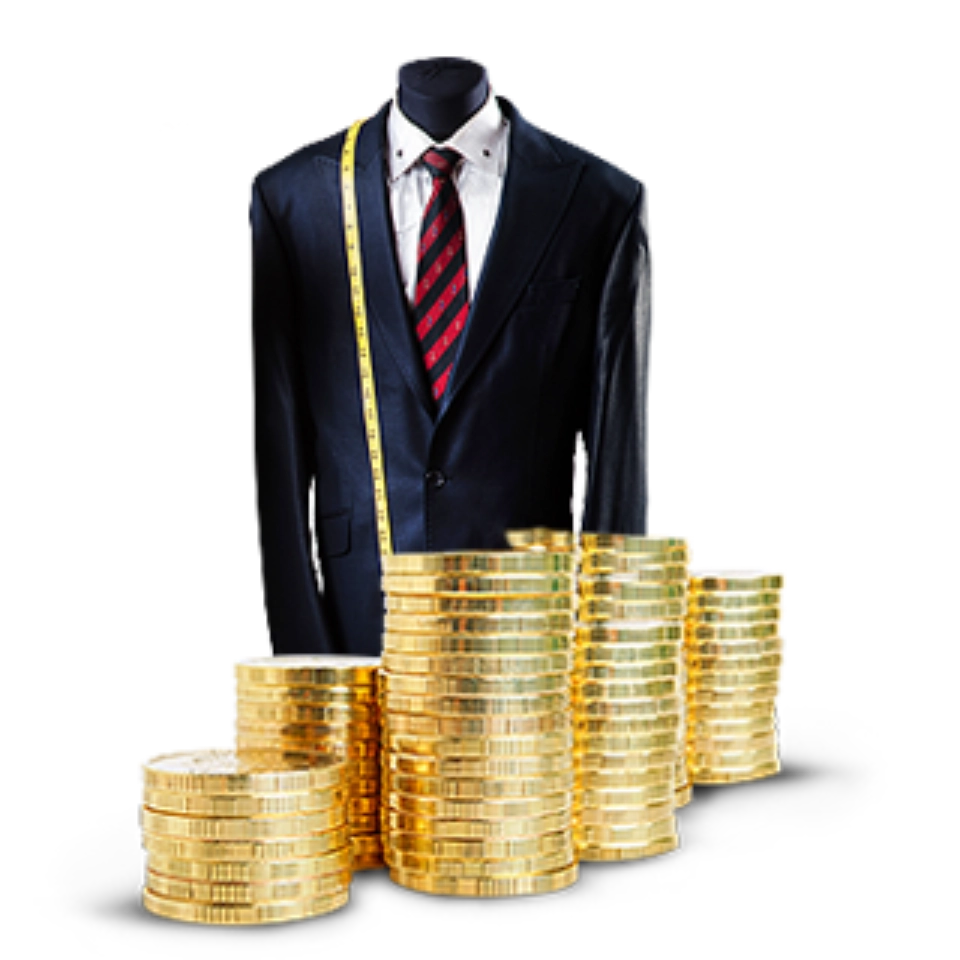 Marynarka i kupka pieniędzy