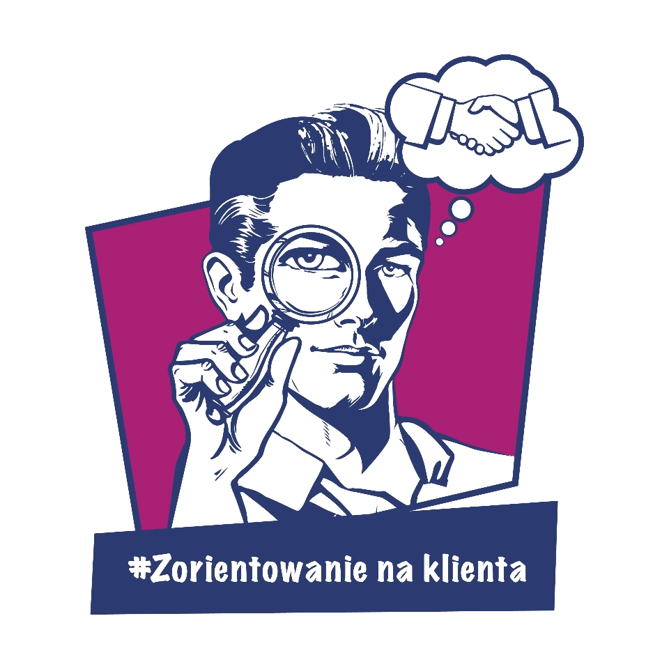 grafika z napisem zorientowanie na klienta