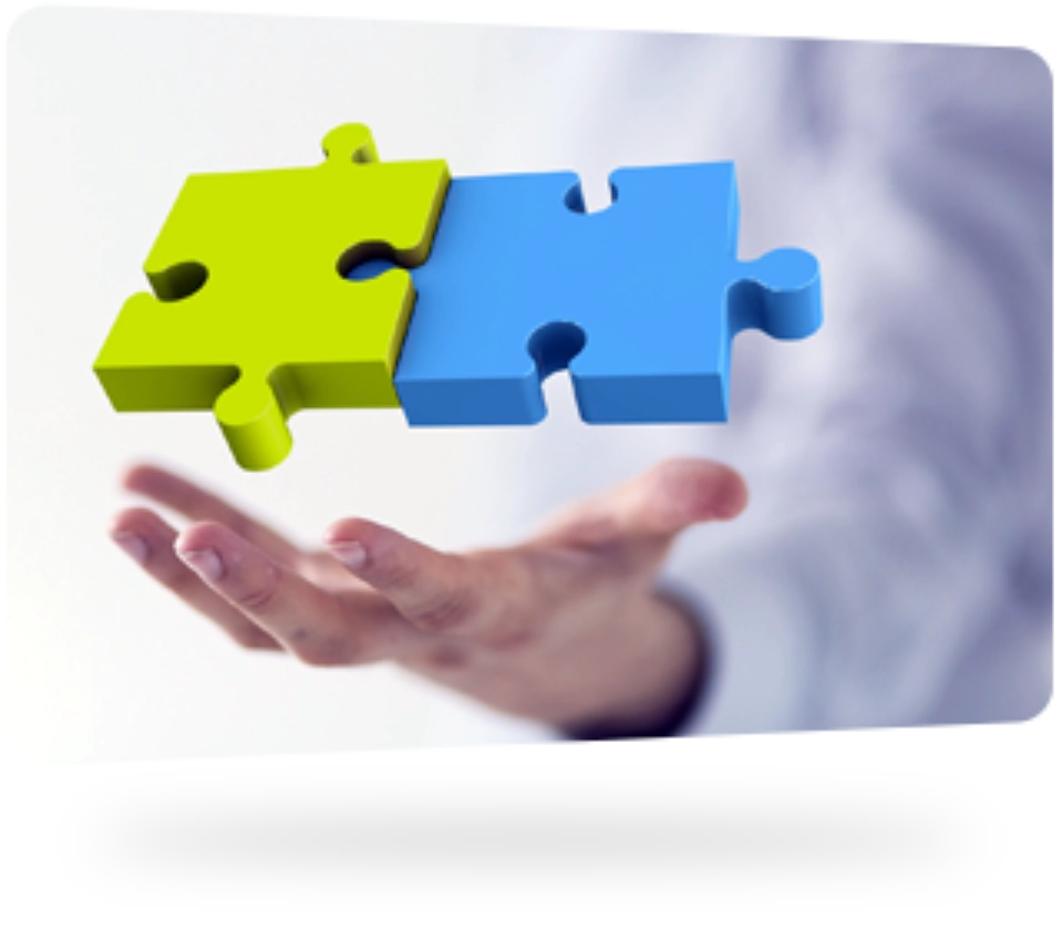 dwa lewitujące puzzle 