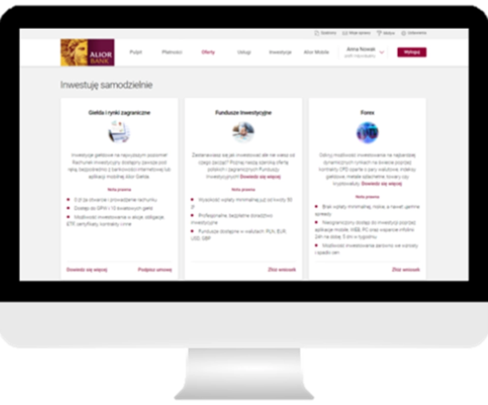 grafika z ekranem z bankowości internetowej