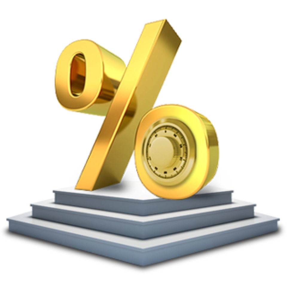 Złoty znak procentu