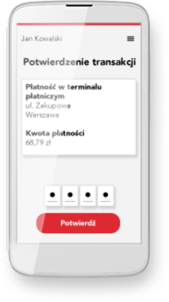 Smartfon z potwierdzeniem transakcji BLIKA
