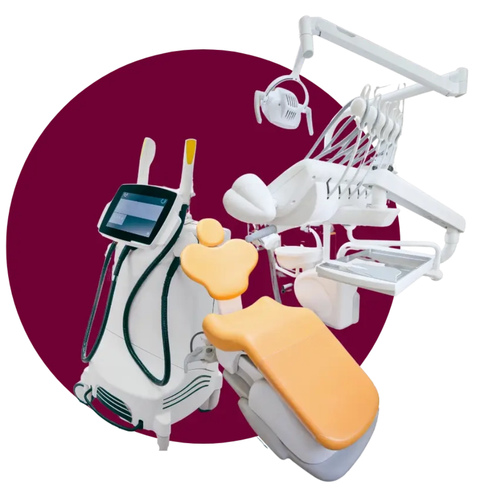 Fotel oraz sprzęt stomatologiczny