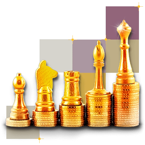 grafika przedstawiająca złote figury szachowe