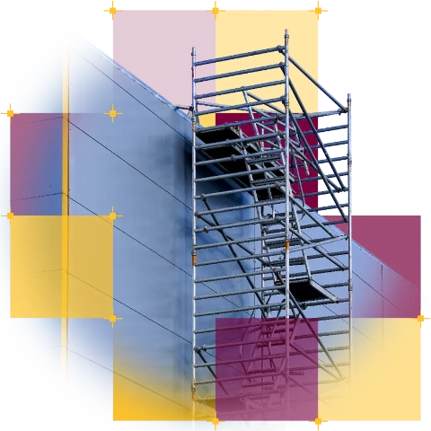 Rusztowanie z ozdobą graficzną pikseli