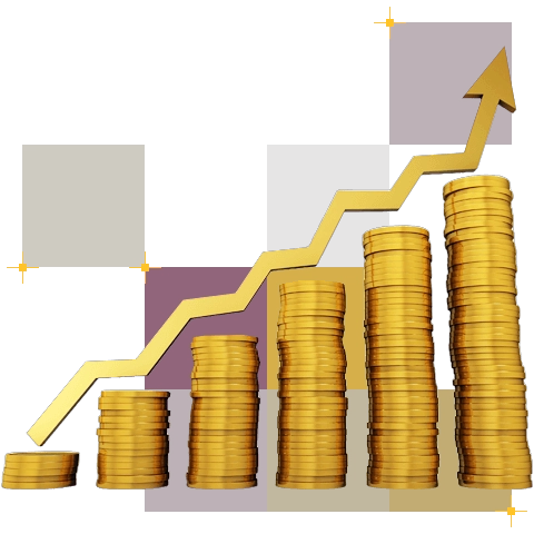 Grafika ze złotymi monetami