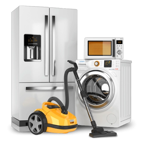 Sprzęty AGD, RTV: Lodówka, pralka, mikrofala, odkurzacz. 