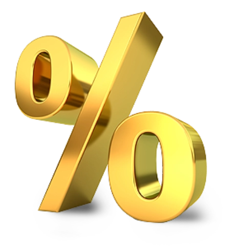 złoty znak procentu