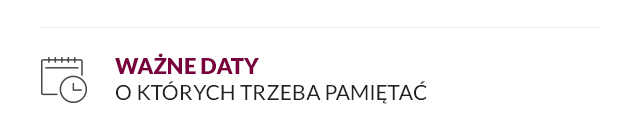  Ważne daty 